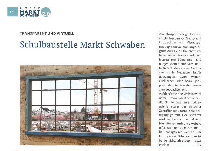 Kreative Neuigkeiten zum Bauprojekt Markt Schwaben im April 2021