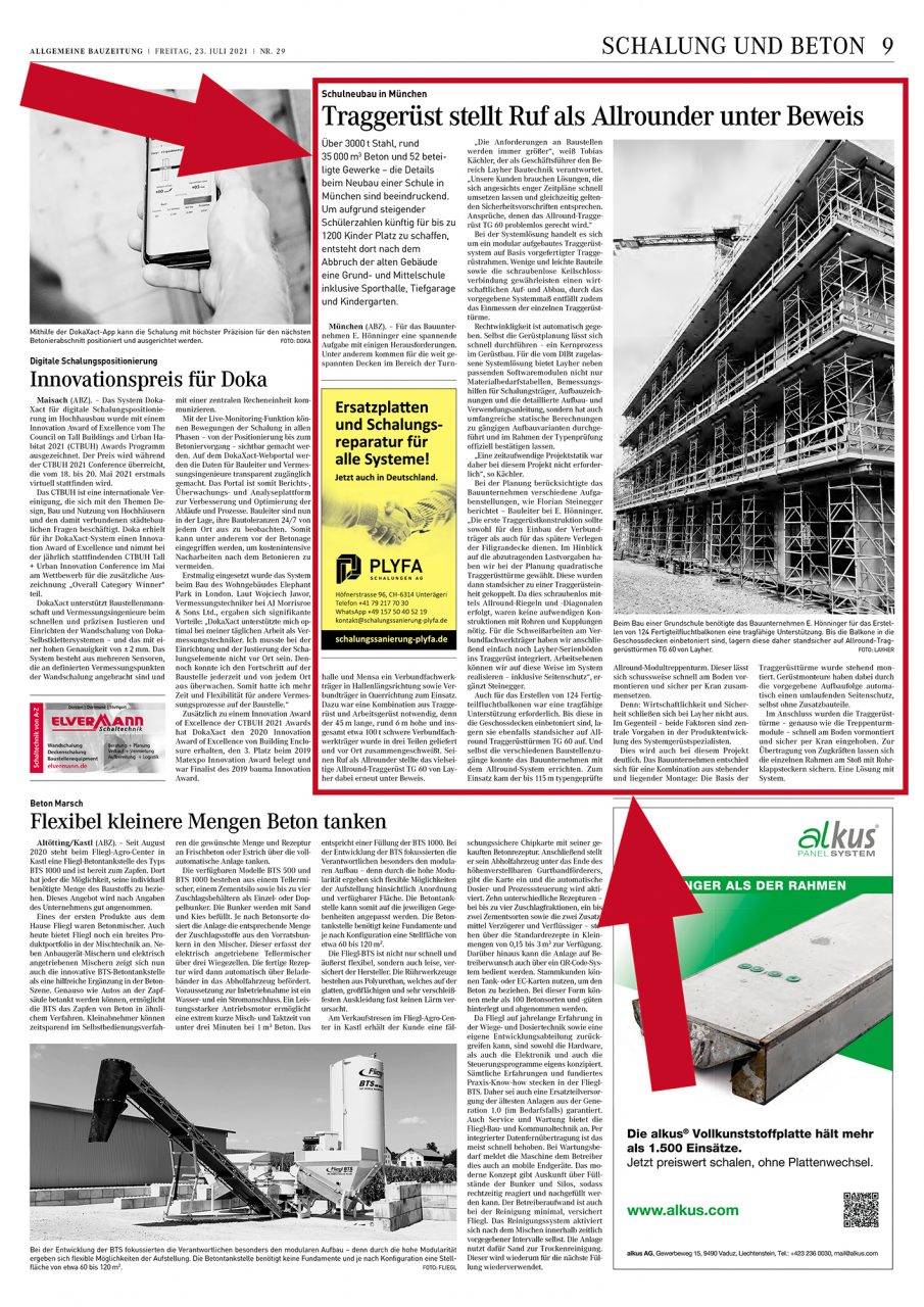Allgemeine Bau Zeitung Ausgabe Artikel